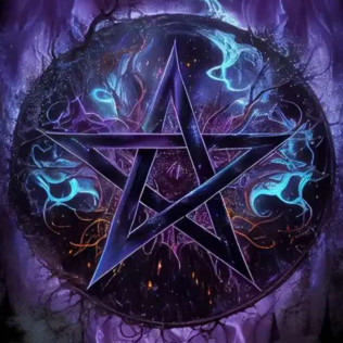 Altar Cloth Purple Pentacle